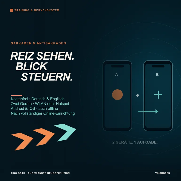 Sakkaden & Antisakkaden: kostenfreie App für Blicksprünge, Regeln und Rhythmus