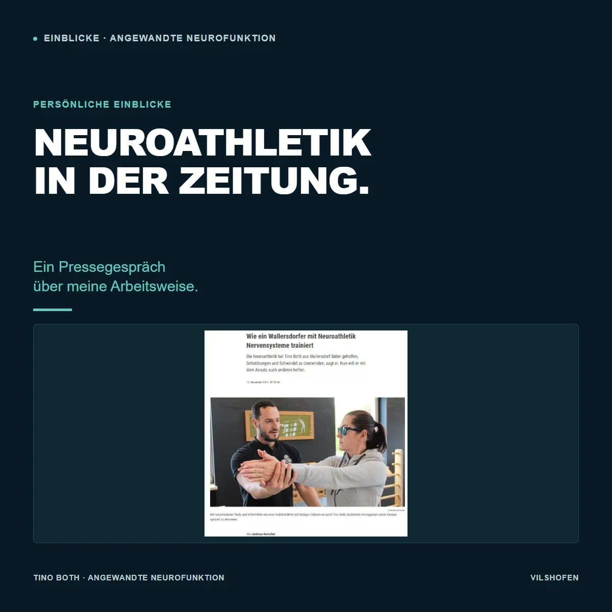 Wie ein Wallersdorfer mit Neuroathletik Nervensysteme trainiert