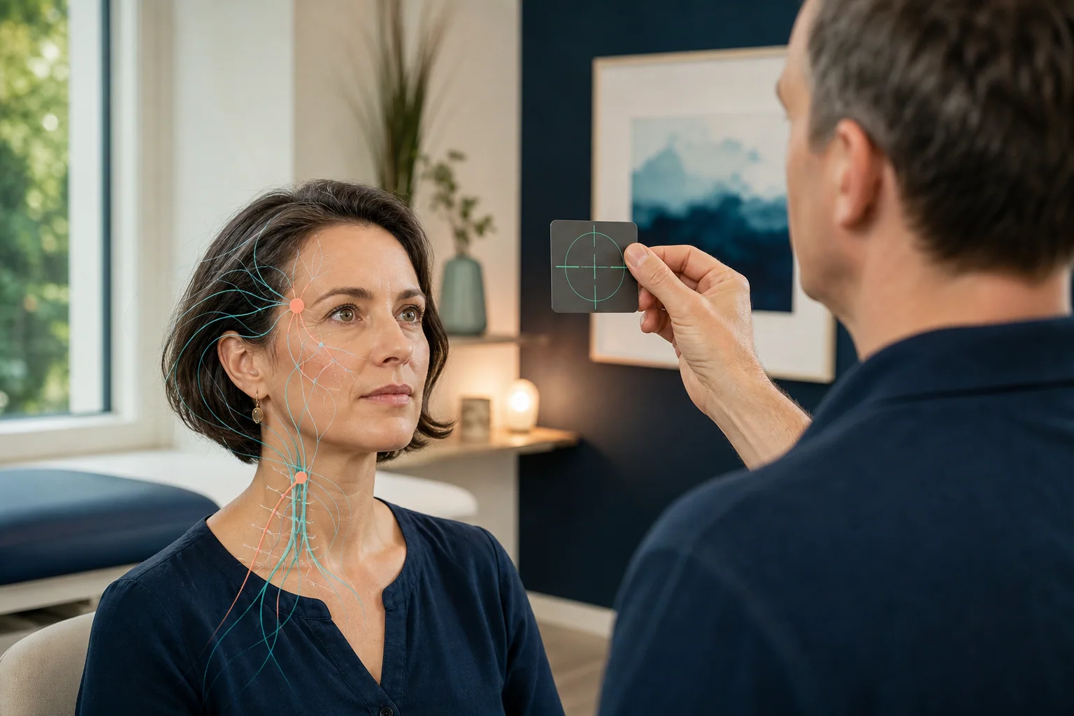 Migräne über visuelle, trigeminale, zervikale, vestibuläre und autonome Funktionen testen